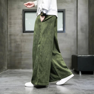 Aidase 2024 Solid Color Men's Wide Leg Pants Oversized Vintage Men Clothing Loose Corduroy Casual Pants Male Japanese Harajuku Trousers aidase-shop